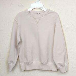 LIKE NEW Uniqlo Kids Blush Ultra Stretch Crew Neck Pullover Sweatshirt Size 7-8